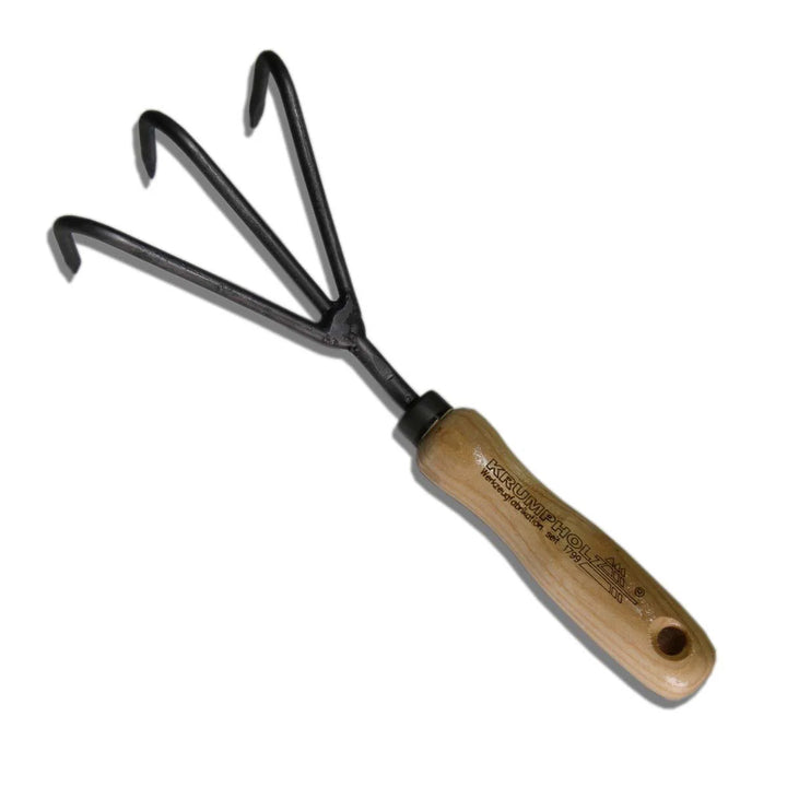 Lille kultivator med 3 tænder og askegreb 28 cm