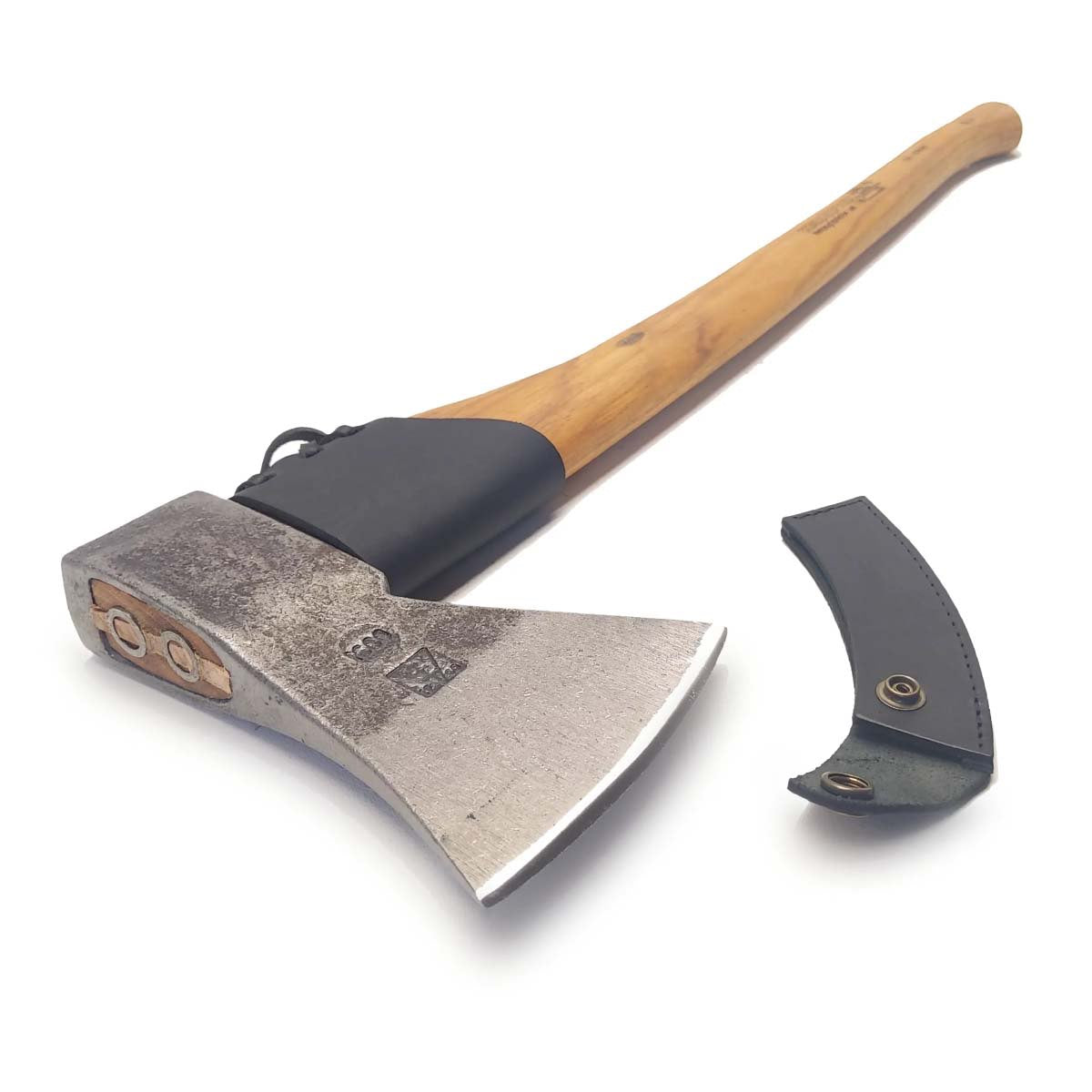 Produktbillede af Skovøkse med lakeret hickoryskaft og læderbeskytter 80 cm på tilbud i høj kvalitet