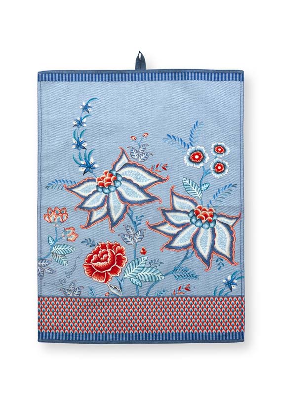 Produktbillede af Tea Towel Flower Festival Blue 50x70cm på tilbud i høj kvalitet