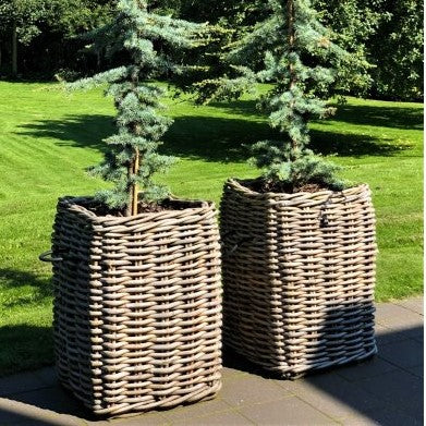 Produktbillede af Ratata Rattan kurv firkantet 59 x 59 x højde 84 cm på tilbud i høj kvalitet