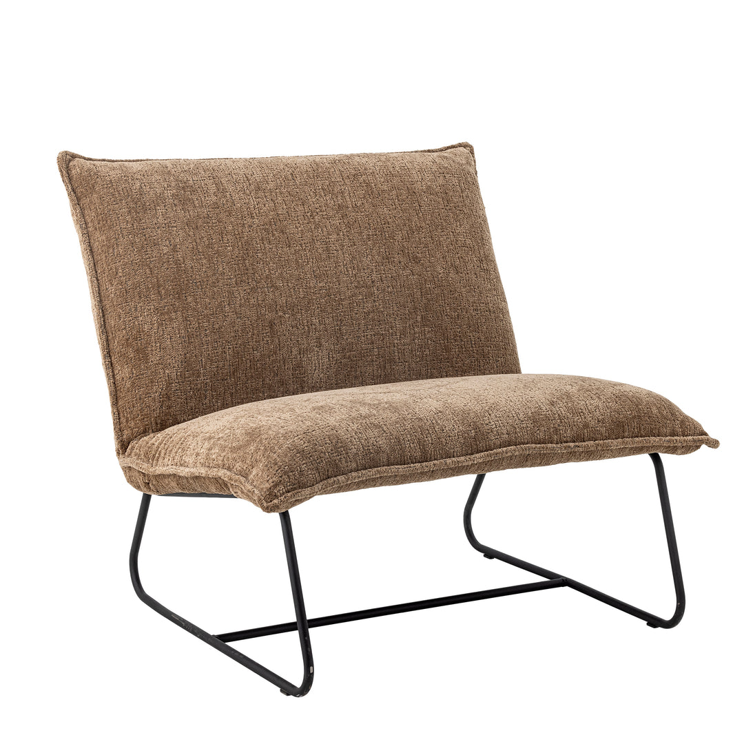 Produktbillede af BLOOMINGVILLE Cape loungestol brun genanvendt polyester og sort jern i premium kvalitet