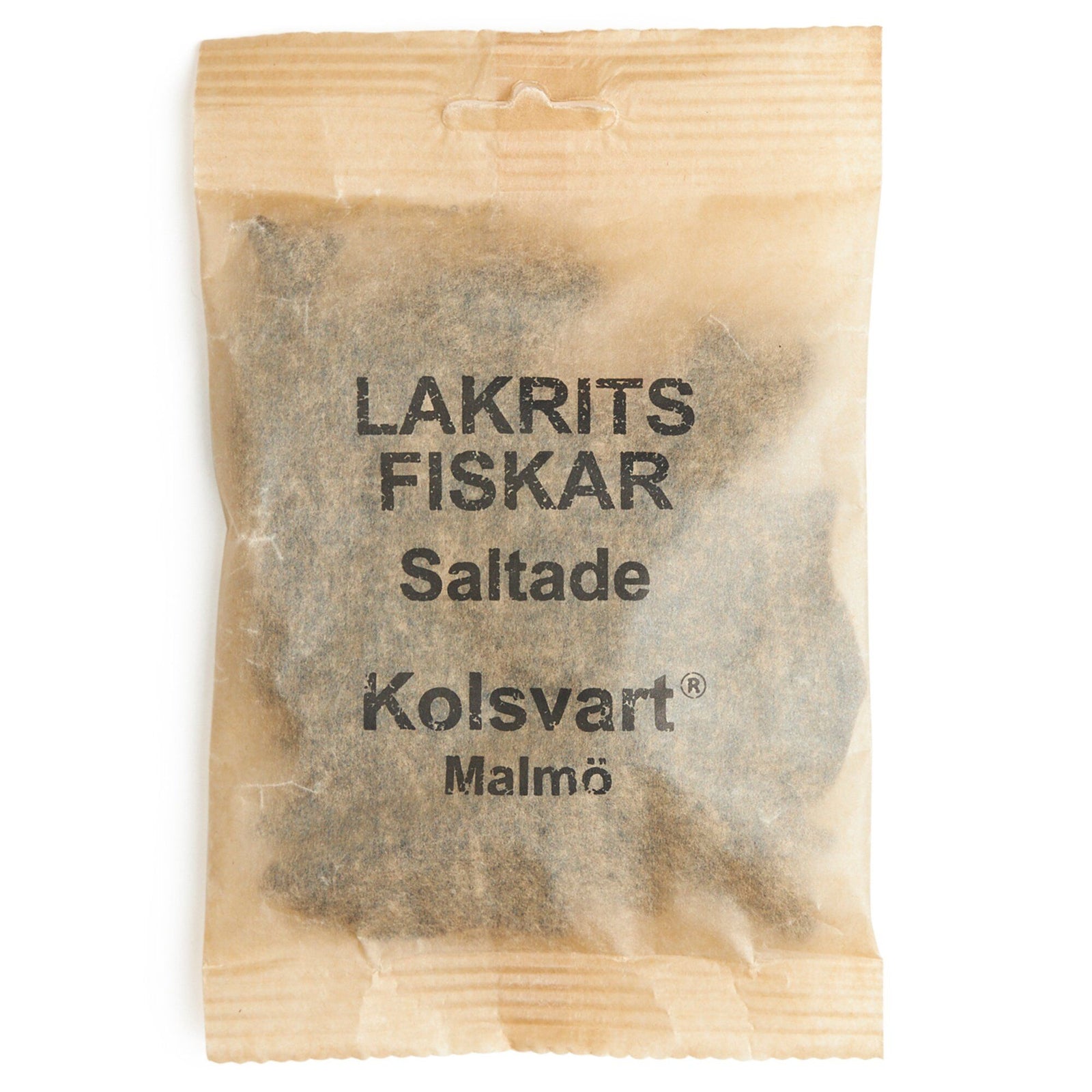 Kolsvart Kolsvart Salte fisk, 120 g ❤ billede i brug (Lakrids)