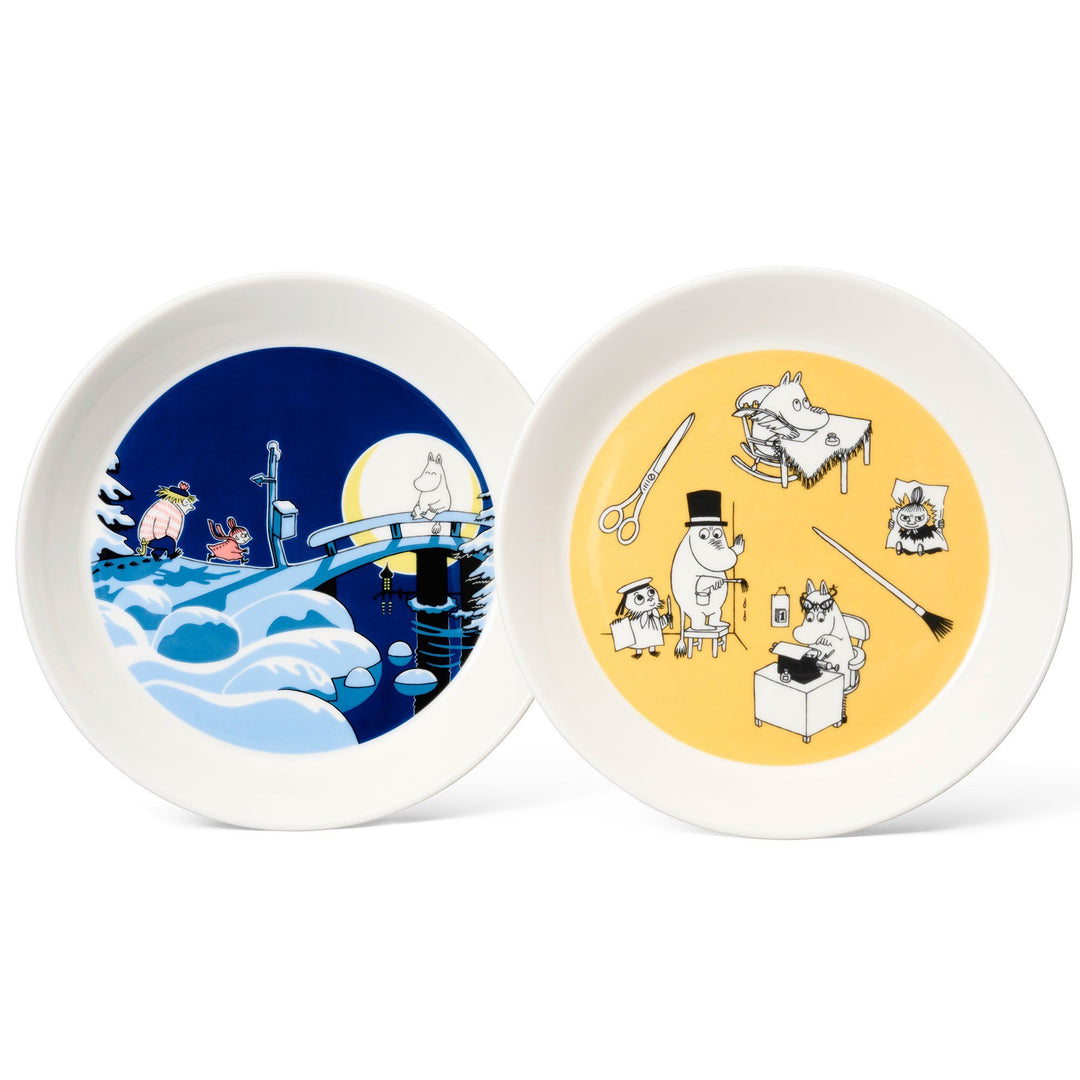 Arabia Arabia Mumin tallerken, Kontor & Vinternat, 19 cm, 2 stk. – frontbillede (Tallerkener)