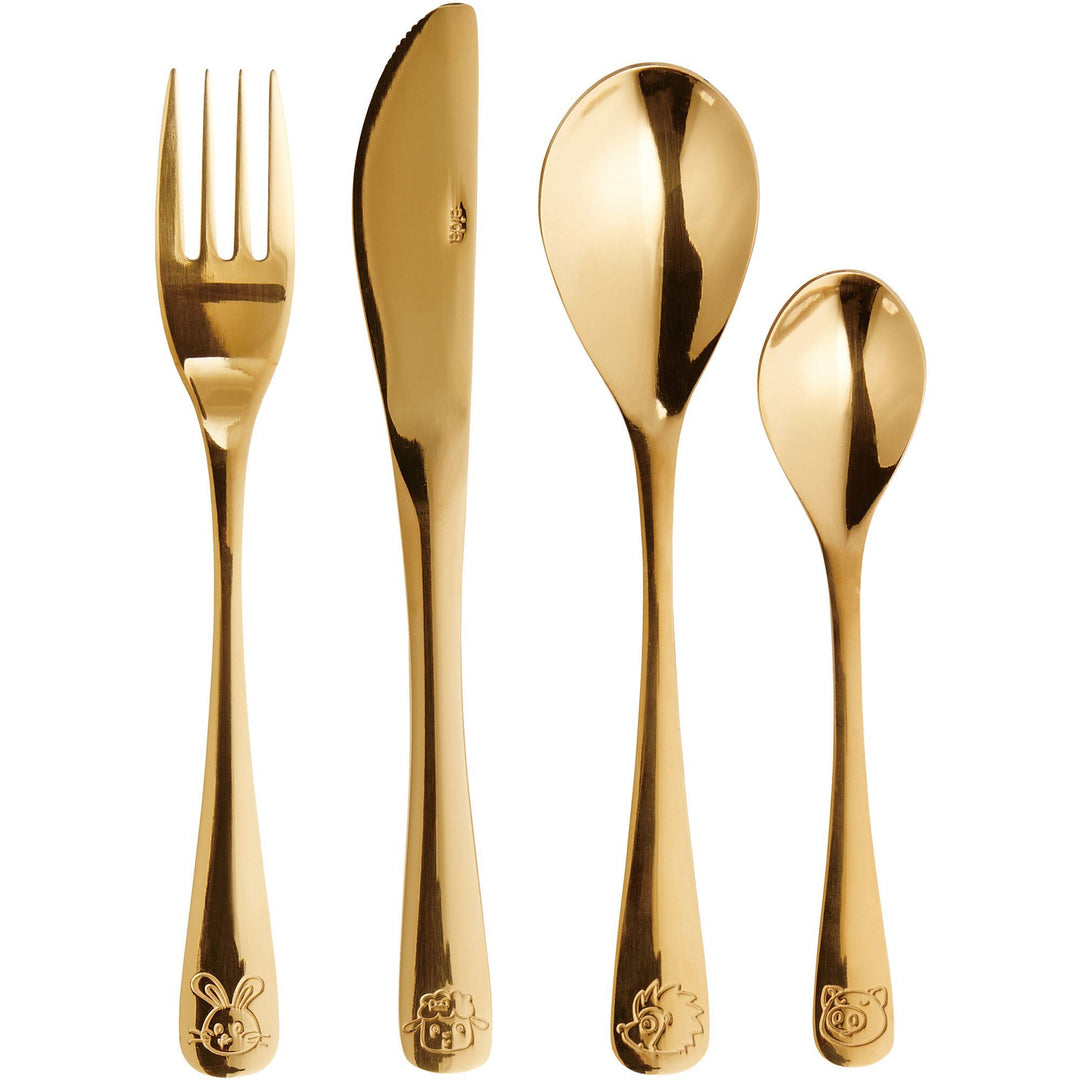 Aida Aida Atelier børnebestik 4 dele guld ❤ produktbillede (Børneservice)