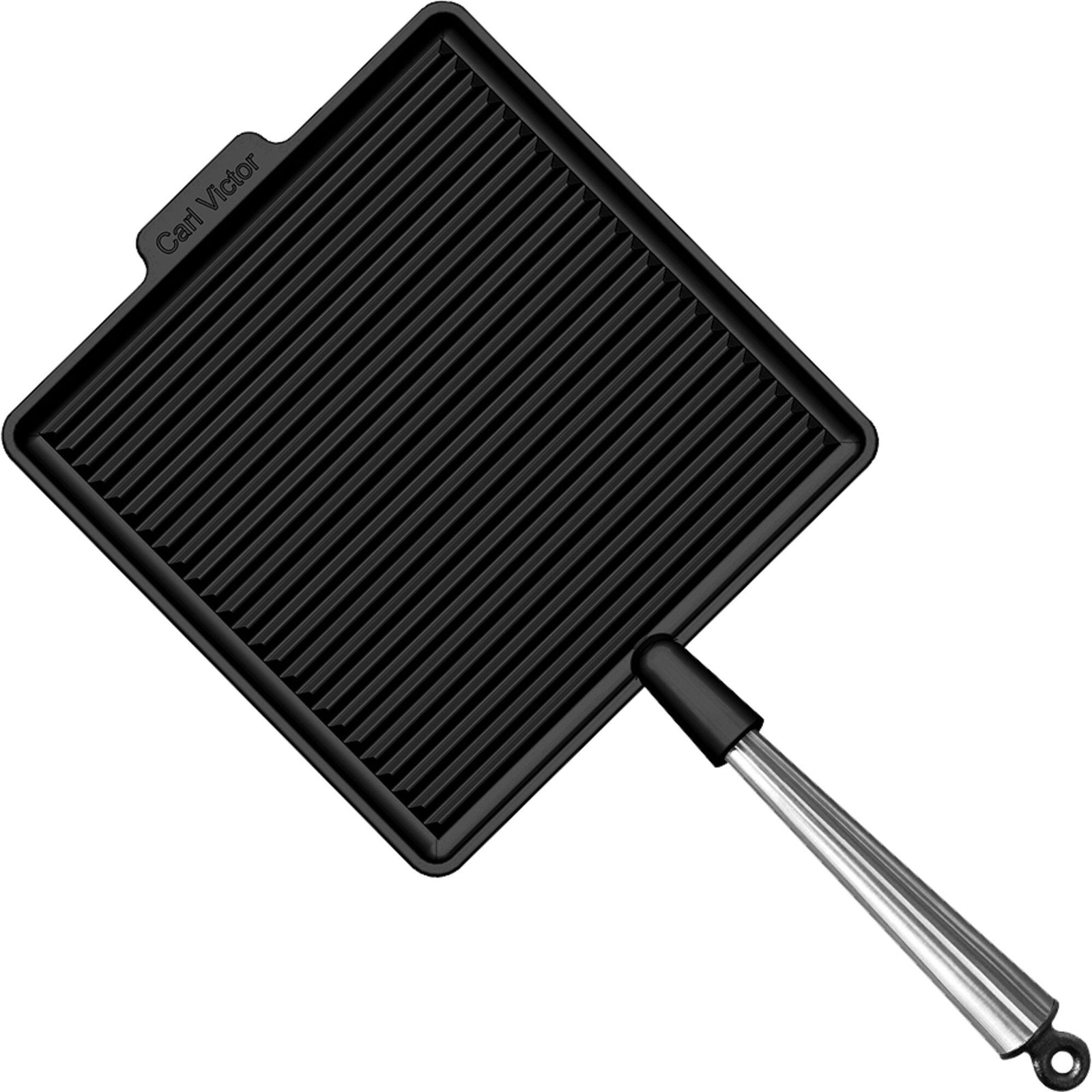 Carl victor Carl victor Firkantet støbejernsgrillpande 28 cm, jern – produktvisning (Grillpande)