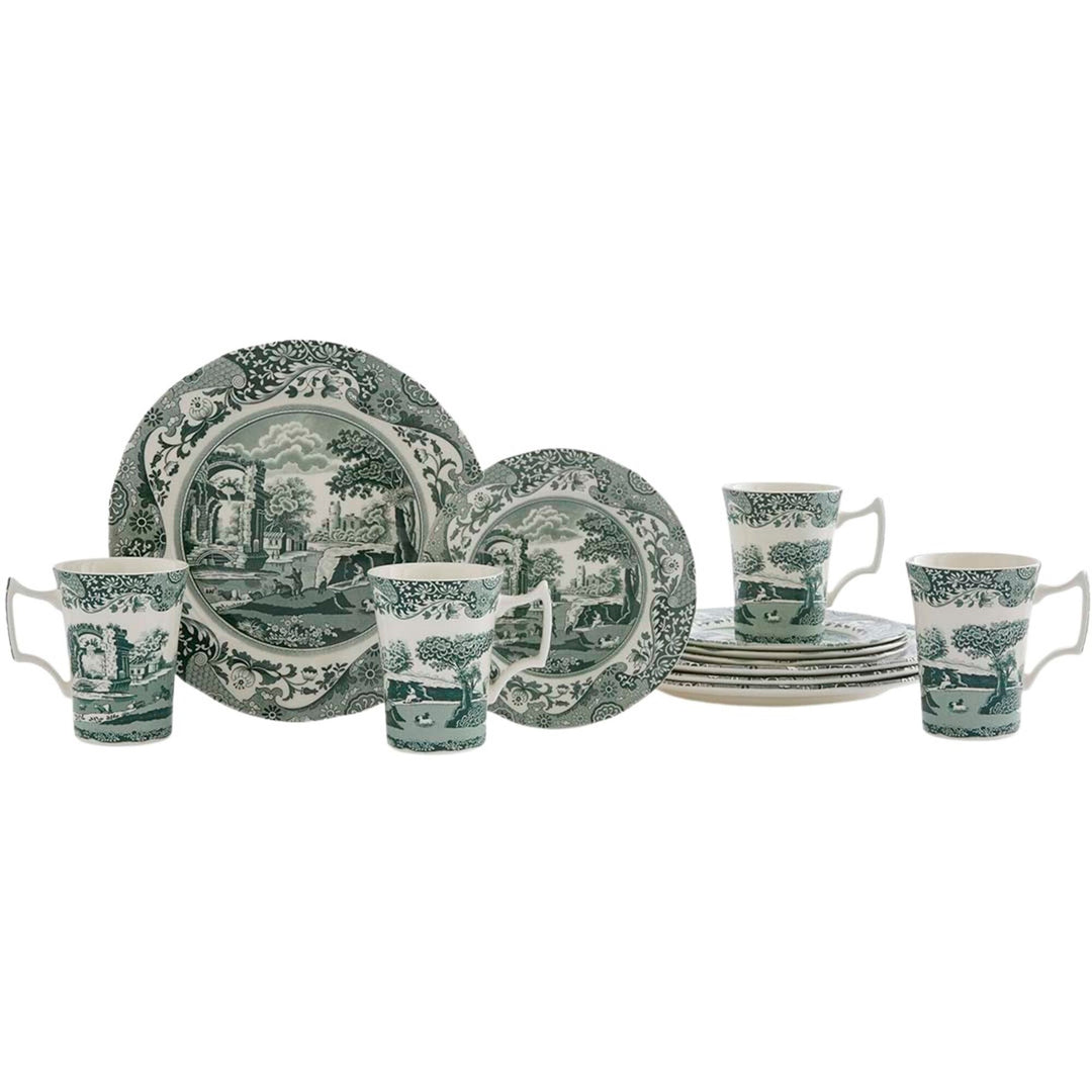 Spode Spode Heritage Green Italian stel 12 dele, grøn/hvid ❤ detaljebillede (Servis)