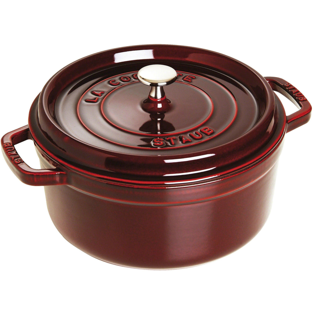 Staub Staub Rund Gryde 26 cm 5,2 liter Grenadine ❤ billede i brug i kategorien Støbejernsgryde