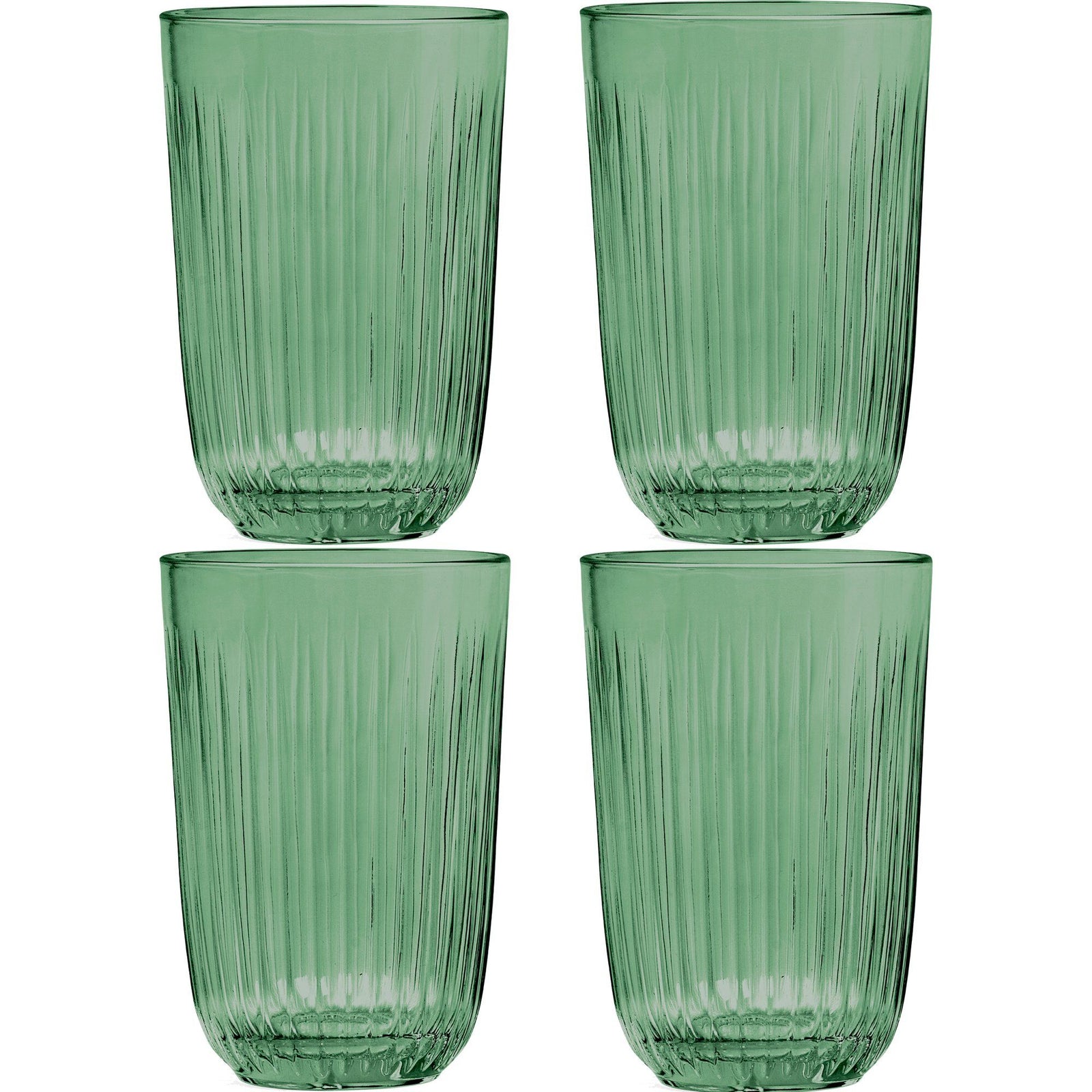 Kähler Kähler Hammershøi vandglas, 37 cl, Ø 8 cm, 4 stk, grøn – vinkelbillede (Vandglas)