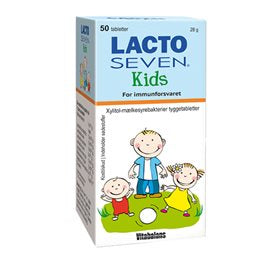 Detaljeret produktbillede af Lacto Seven Kids 50 tab. på tilbud