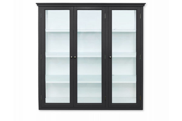 Produktbillede af Læsø Væghængt Vitrineskab 121x120x26 cm Sort/Hvid på tilbud i høj kvalitet
