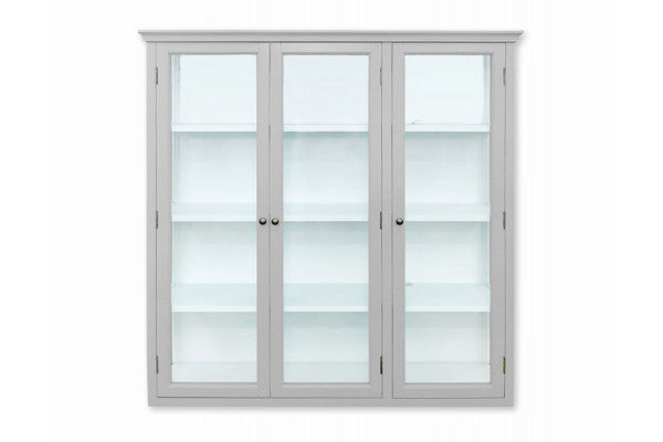 Se Læsø Væghængt Vitrineskab ⇒ 121x120x26 cm Grå/Hvid ⇒ Udsalg og Tilbud Nu