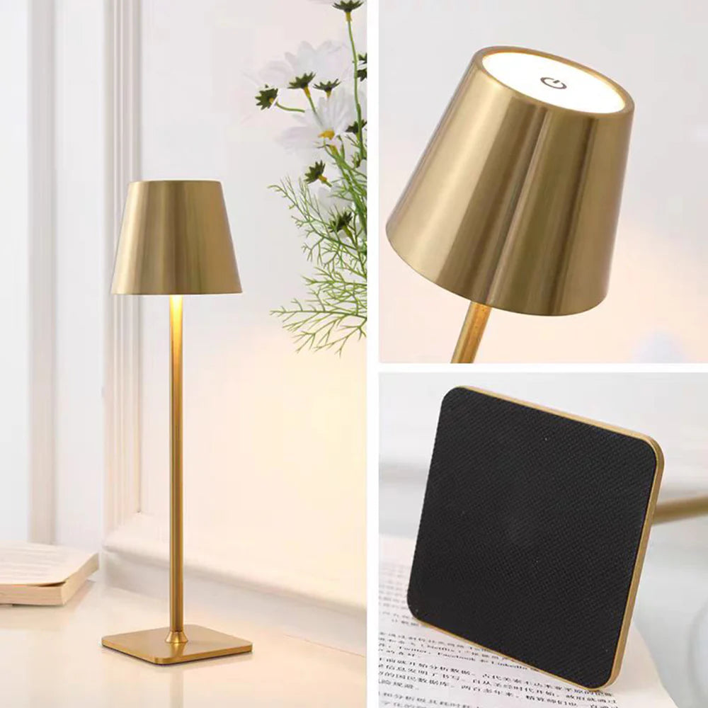 Bordlampe LED m/touch & genopladelig funktion Sølv