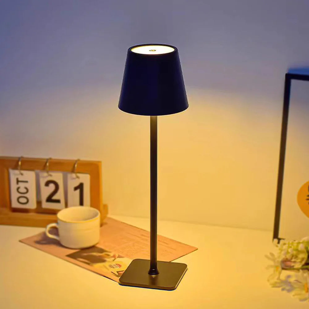 Bordlampe LED m/touch & genopladelig funktion Sort