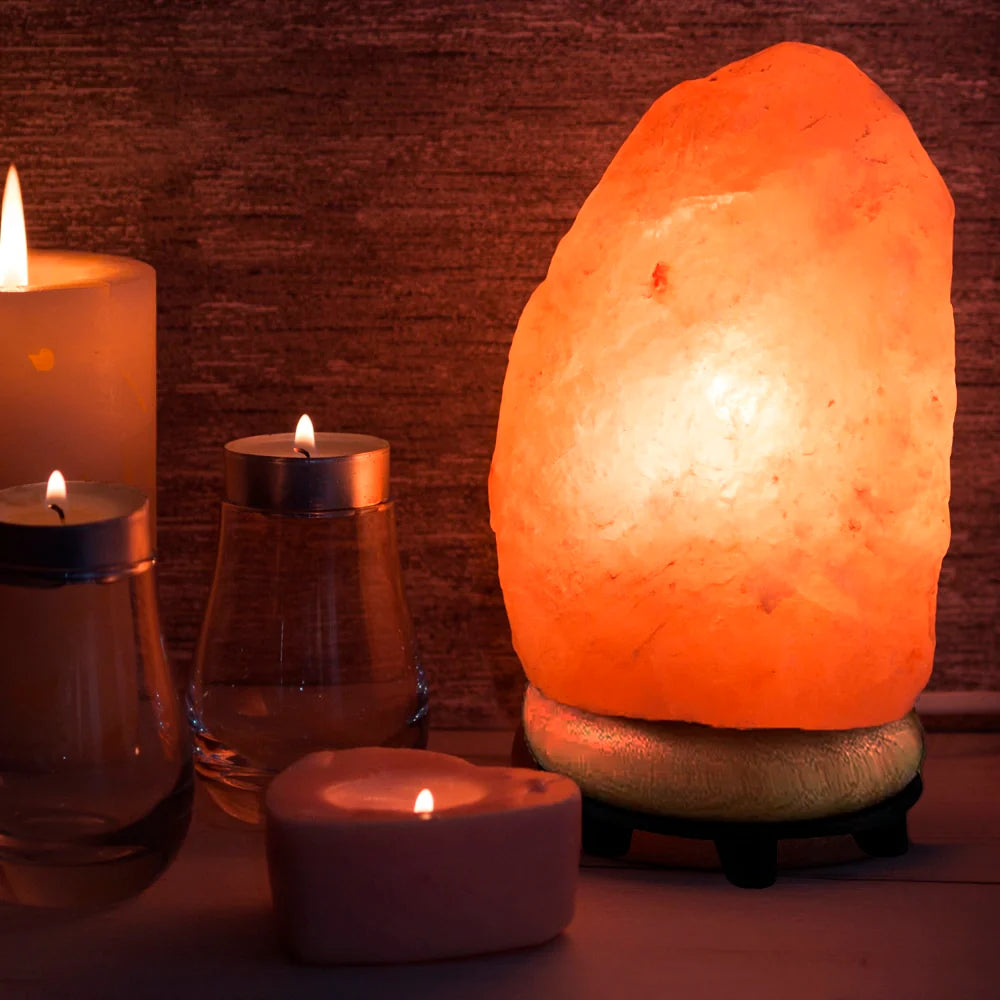 Himalaya saltlampe lys ro og naturlig stemning (2 størrelser) 1.000 2.000 gram