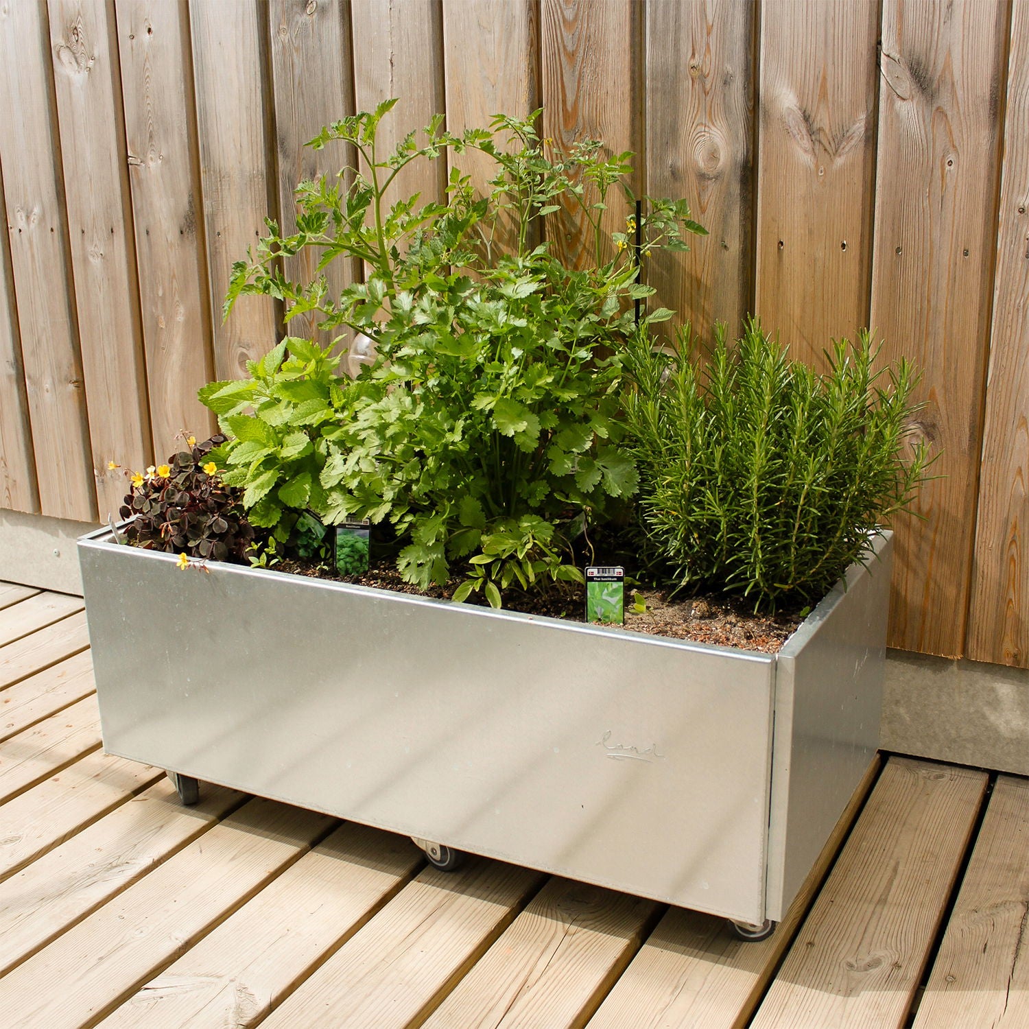 Produktbillede af Dobbelt højbed på hjul (50 cm højde) galvaniseret 40X120 cm på tilbud i høj kvalitet