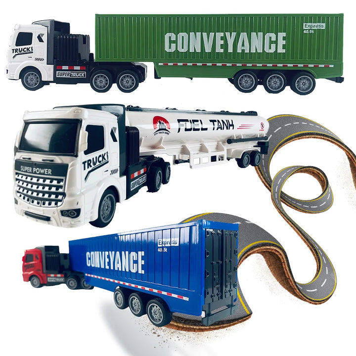 Fjernstyret Lastbil med trailer 1:48 model Fuel-Tank eller Conveyance Conveyance ass. farver