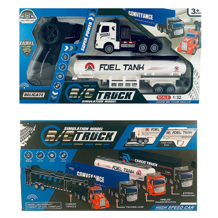 Fjernstyret Lastbil med trailer 1:48 model Fuel-Tank eller Conveyance Fuel-Tank