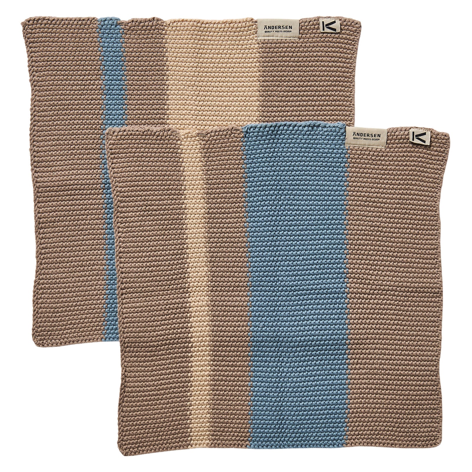 Andersen Andersen Karklud 27 x 27 cm 2-pak, beige/blå – close-up (Karklud)