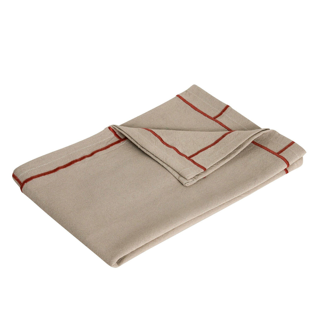 Hübsch Hübsch Easypeasy viskestykke, beige/rød – close-up (Køkkenhåndklæde)