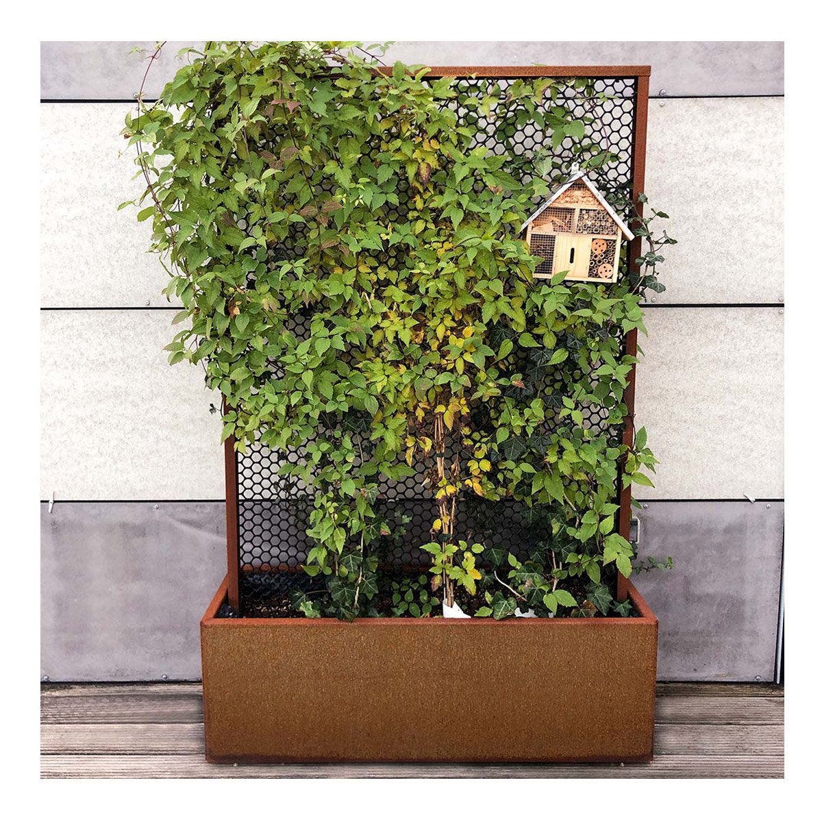 Produktbillede af Land Modern Plantekasse med højt espalier i Corten på tilbud i høj kvalitet