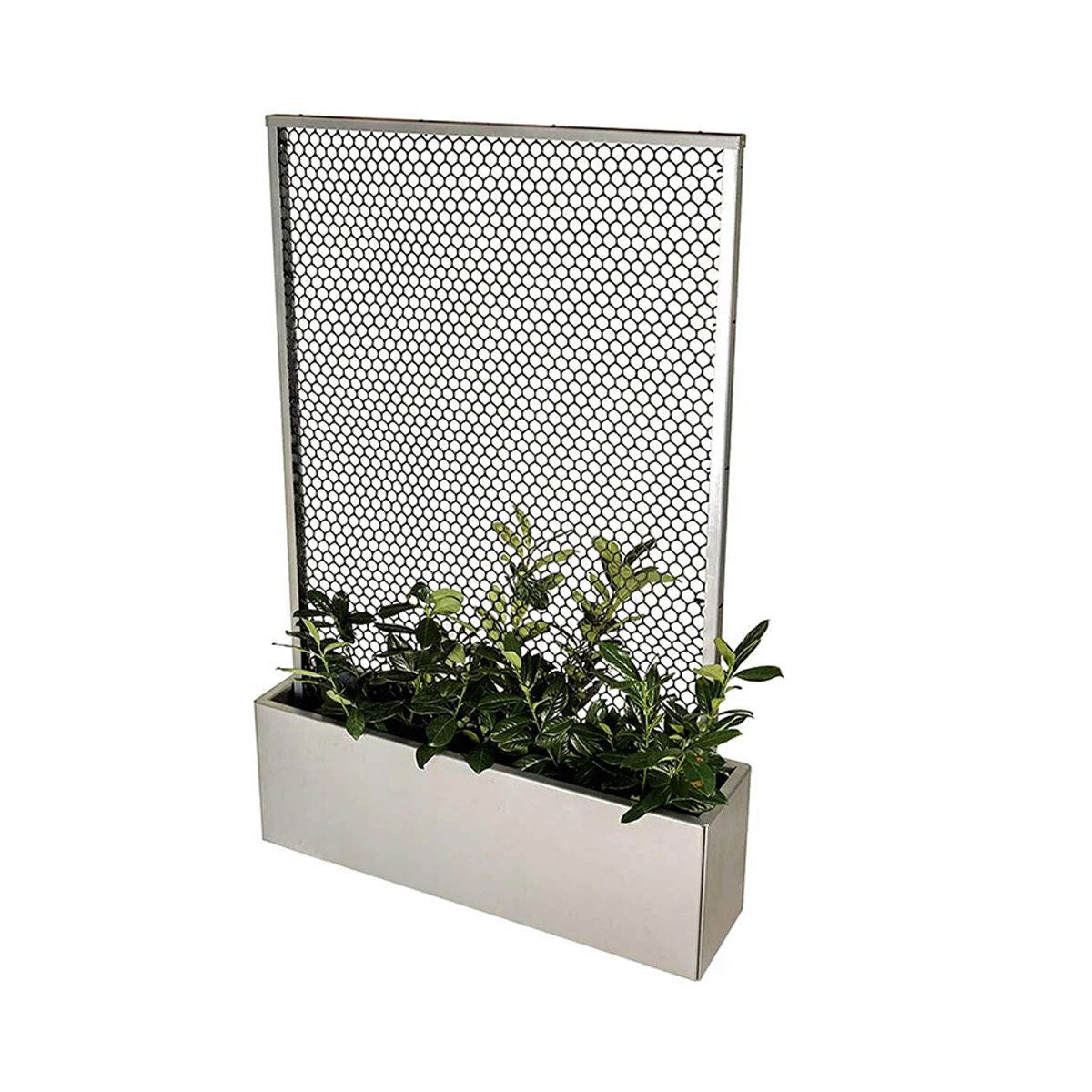 Produktbillede af Land Modern Plantekasse med højt espalier i galvaniseret stål på tilbud i høj kvalitet