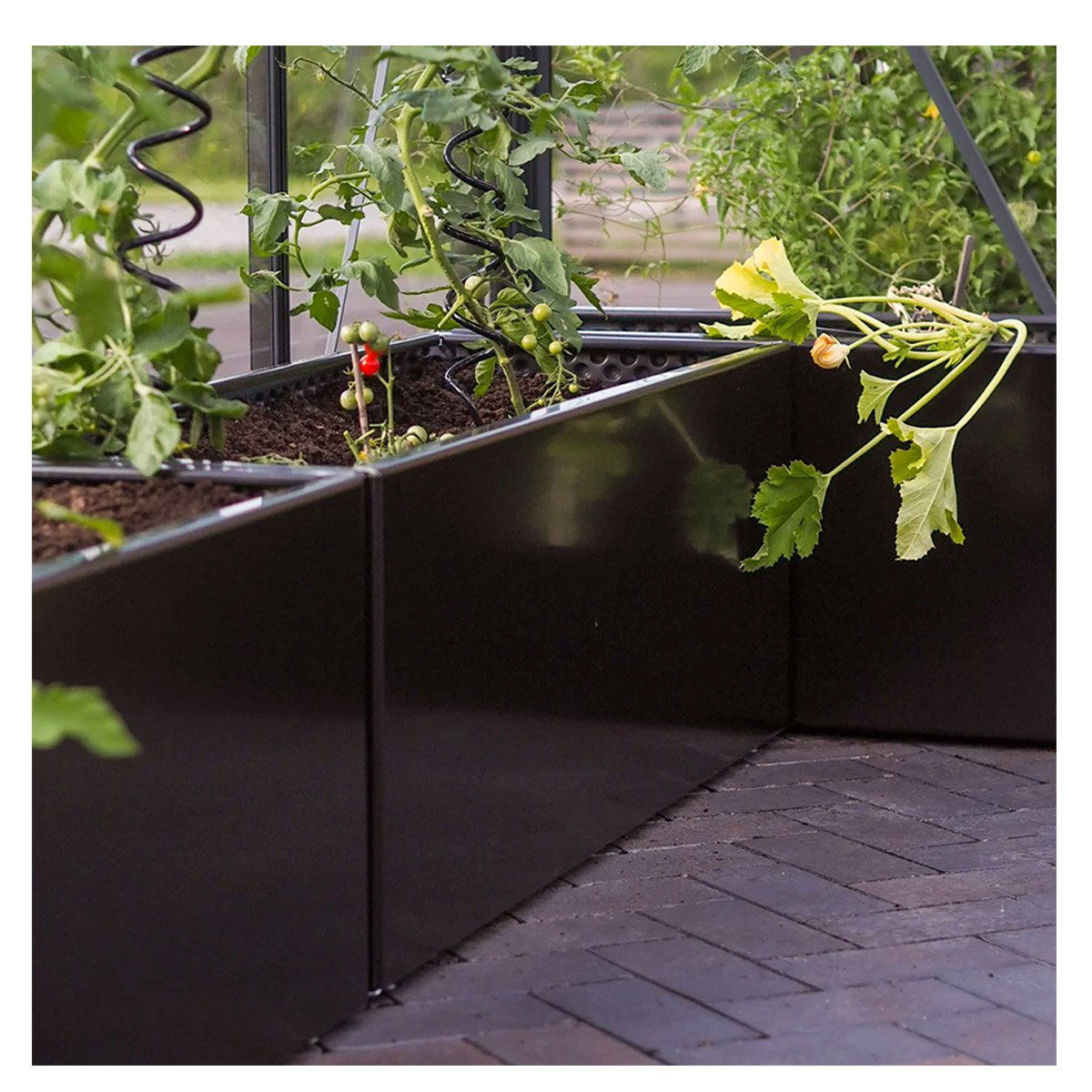 Produktbillede af Land Black Sort plantekasse aflang 60 x 120 x 40 cm på tilbud i høj kvalitet