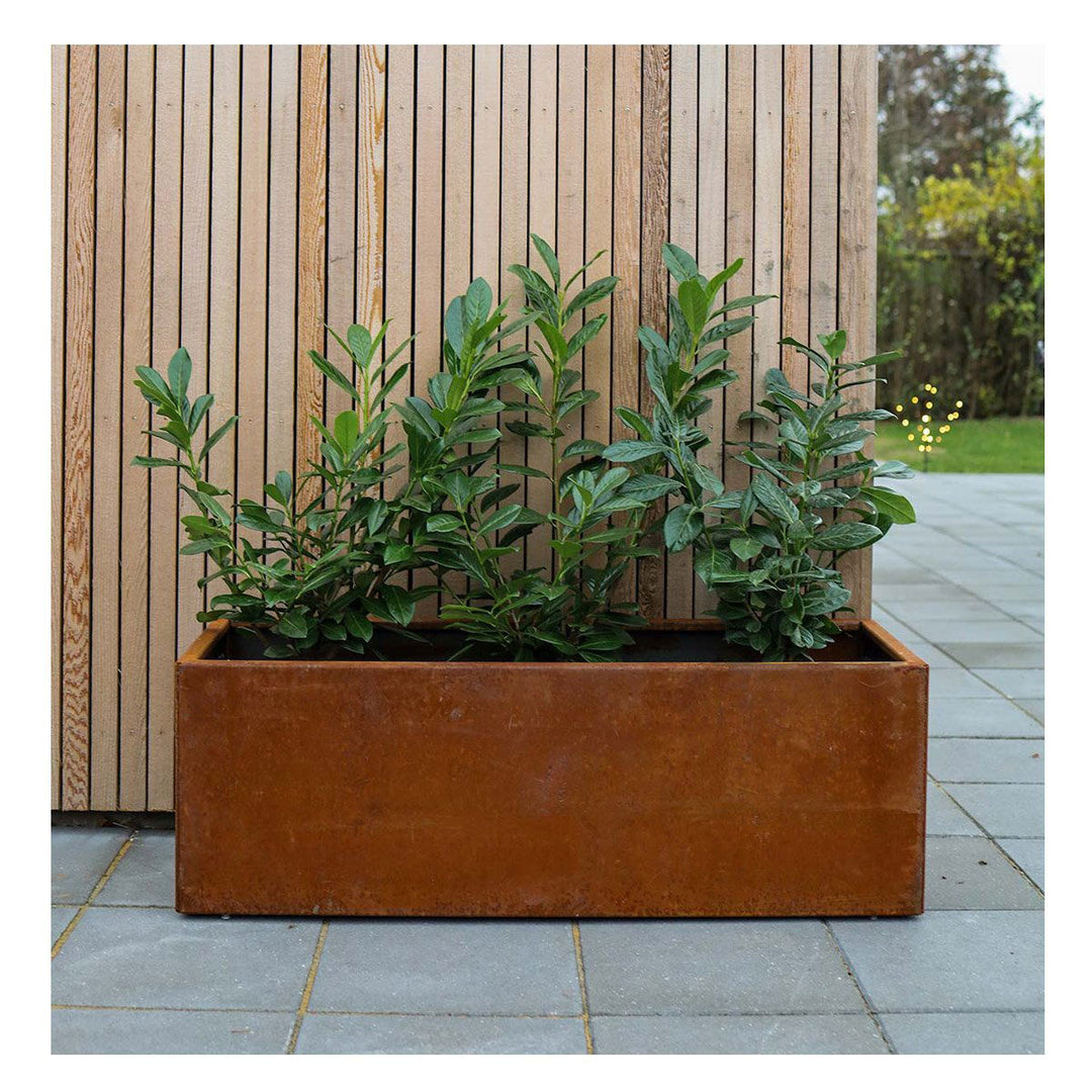 Produktbillede af Land Modern Aflang plantekasse i Corten 40 x 120 x 40cm høj på tilbud i høj kvalitet
