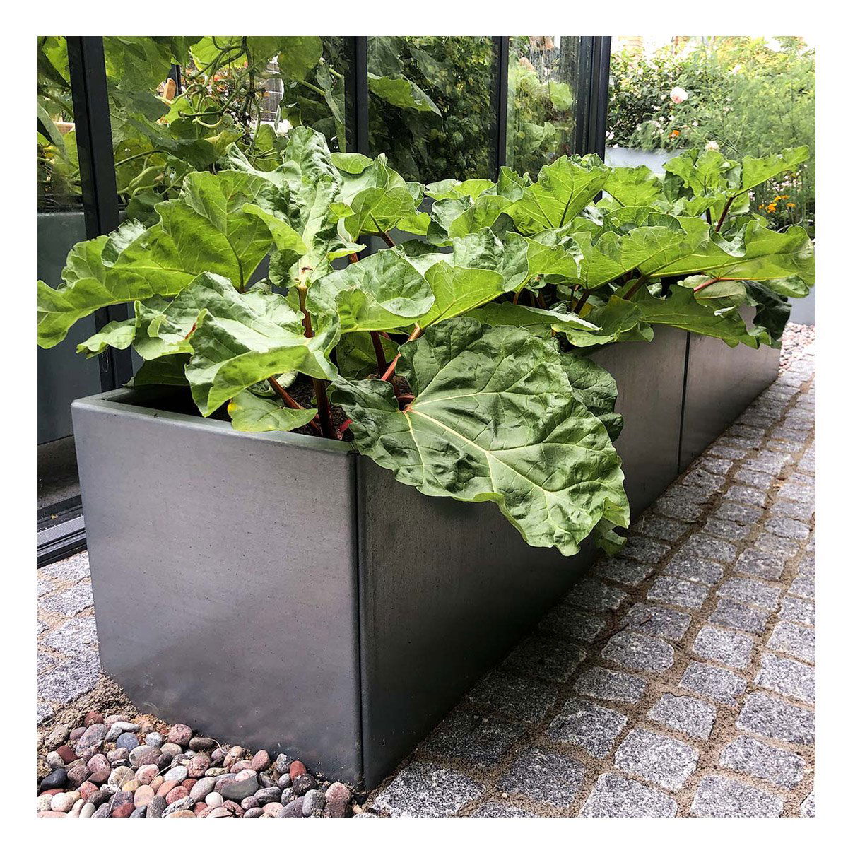 Produktbillede af Land Modern Stort aflangt højbed i galvaniseret stål 120 x 160 x 80 cm høj (Stablet) på tilbud i høj kvalitet