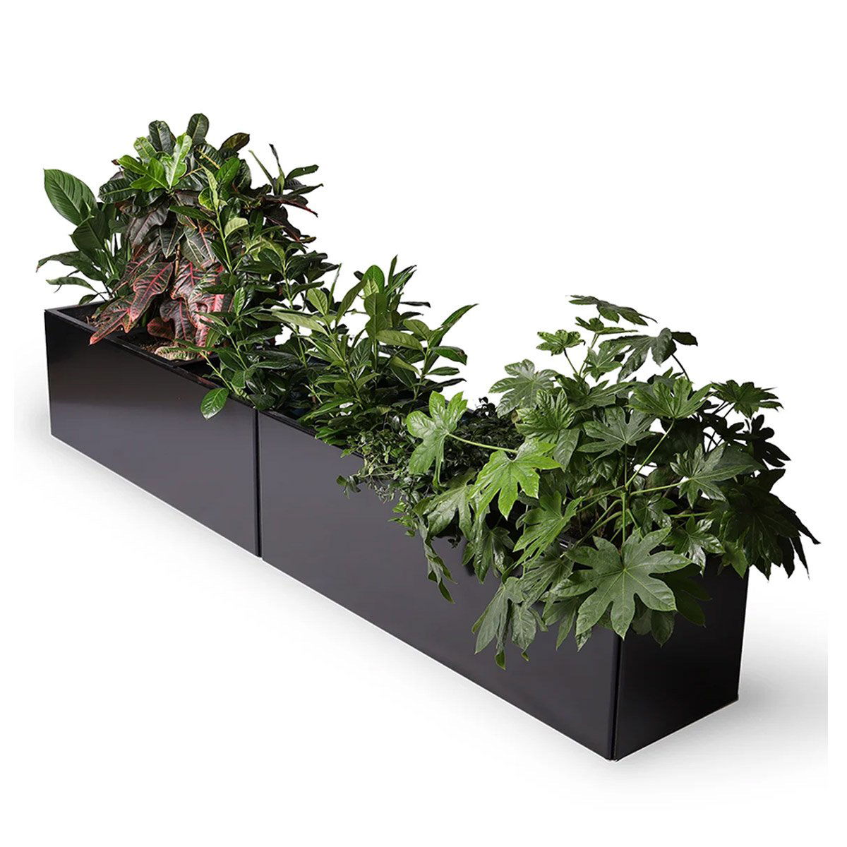 Produktbillede af Land Black Sort plantekasse ekstra lang (stablet) 120 x 160 x 80 cm på tilbud i høj kvalitet