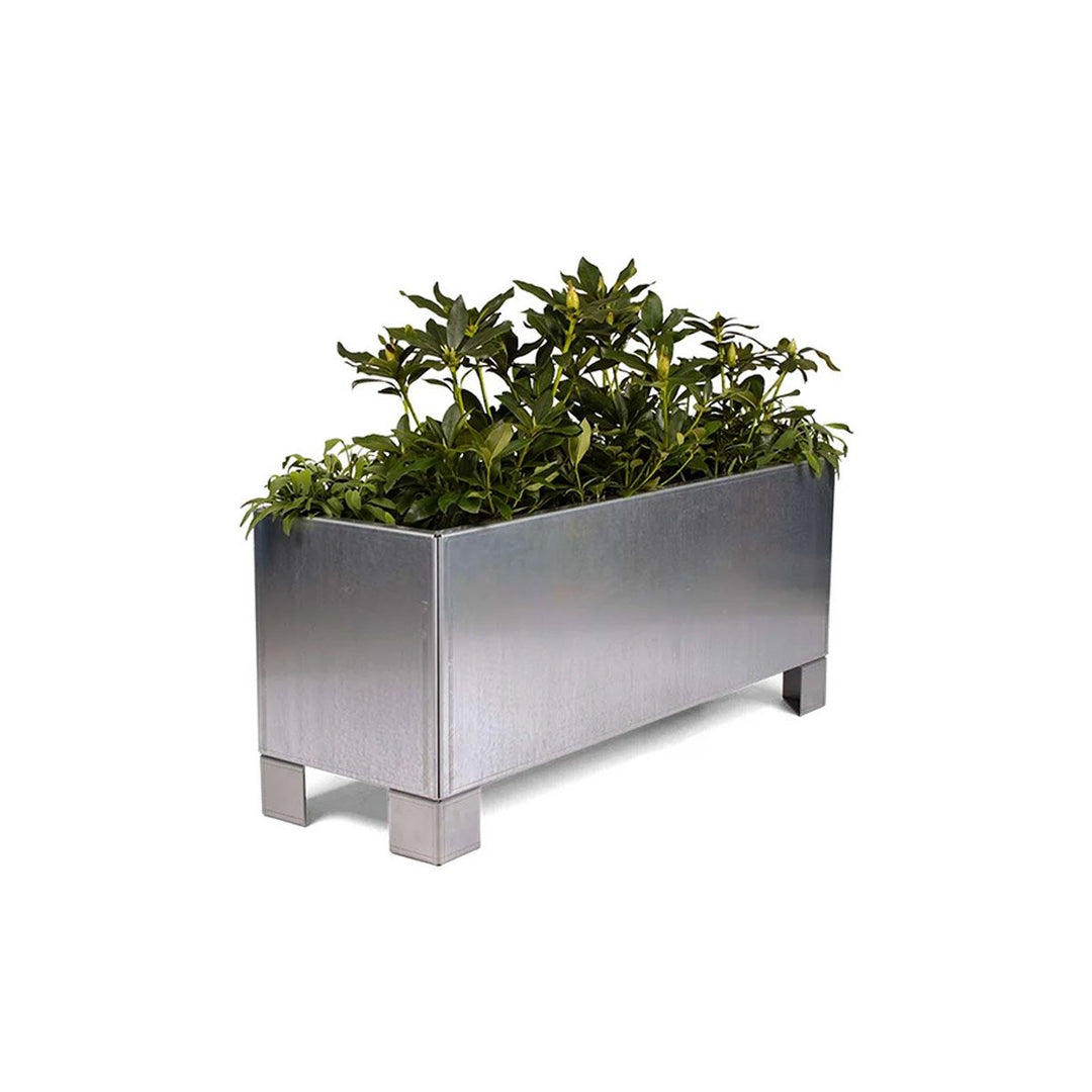 Produktbillede af Land Modern Aflang plantekasse i galvaniseret stål med ben 40 x 60 cm på tilbud i høj kvalitet