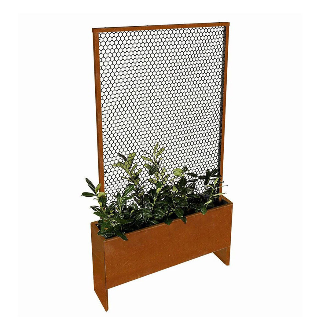 Produktbillede af Land Modern Slim Plantekasse med højt espalier Corten på tilbud i høj kvalitet