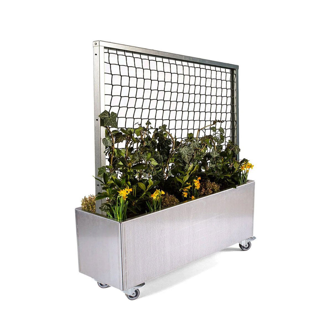 Produktbillede af Land Modern Plantekasse med espalier på hjul galvaniseret 180 cm på tilbud i høj kvalitet
