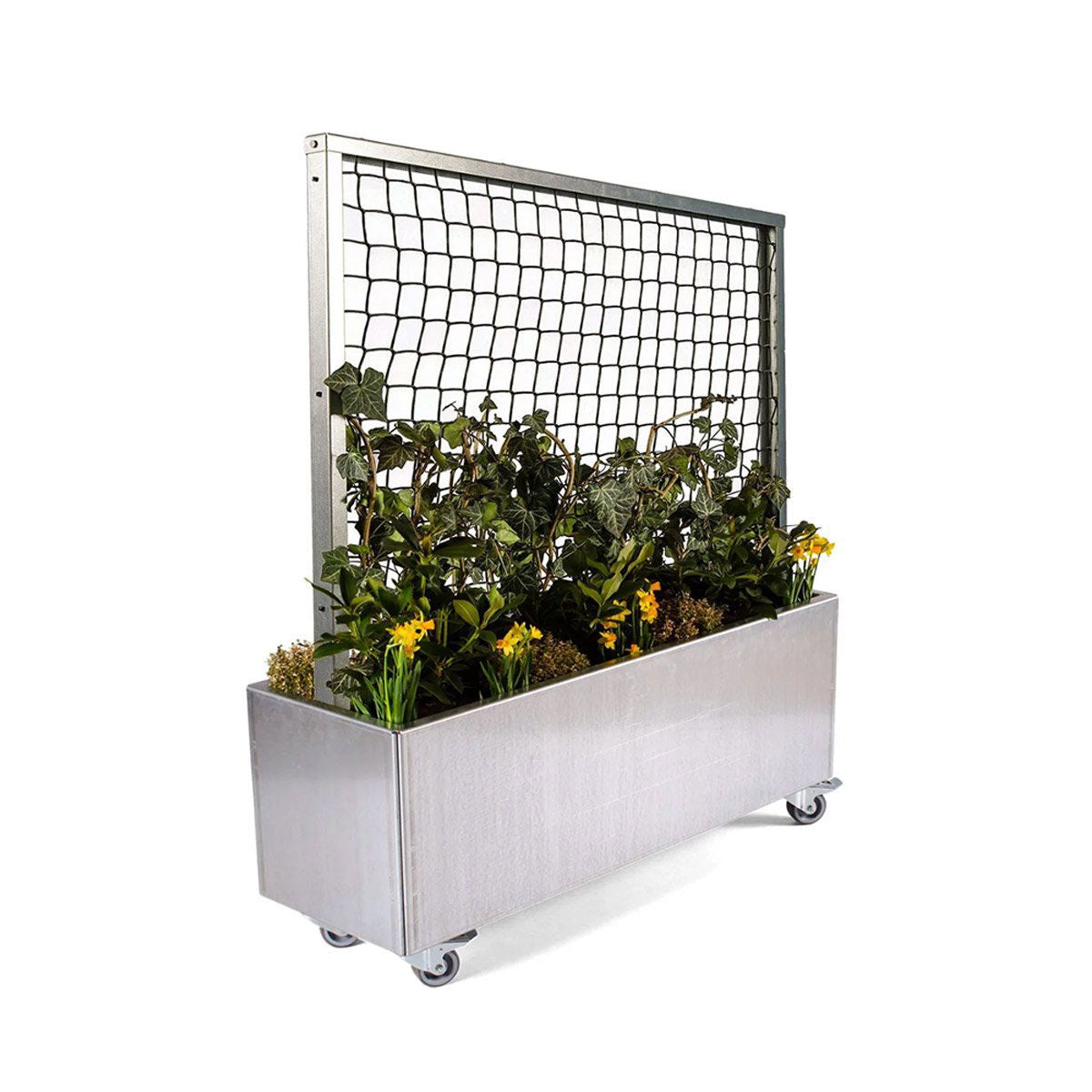 Produktbillede af Land Modern Plantekasse med espalier på hjul galvaniseret 180 cm på tilbud i høj kvalitet