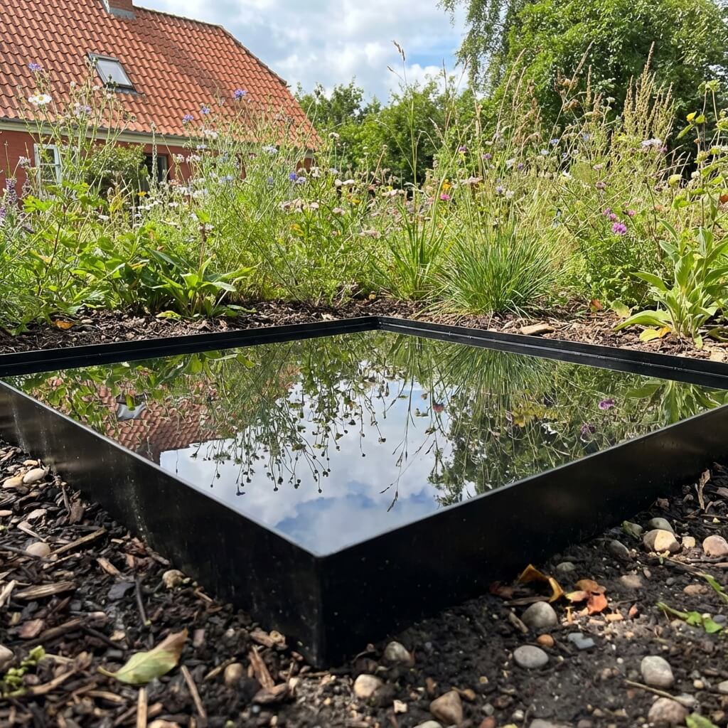 Produktbillede af Spejlbassin sort 78 x 78 x 6 cm på tilbud i høj kvalitet