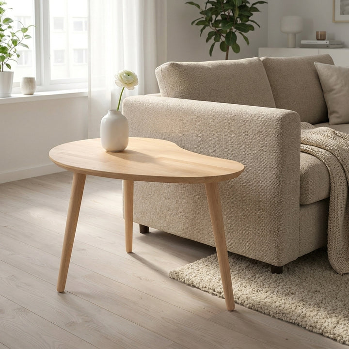 CT 10 Sofabord i massiv bøg med paletform og størrelse 107 x 79 cm Højde 45 cm Sæbebehandlet