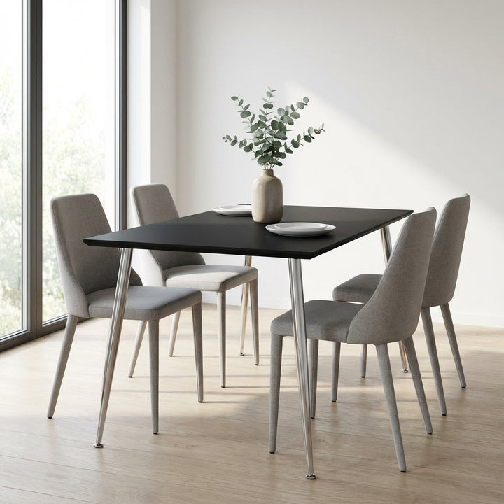Scott Spisebord i sort laminat med metalben