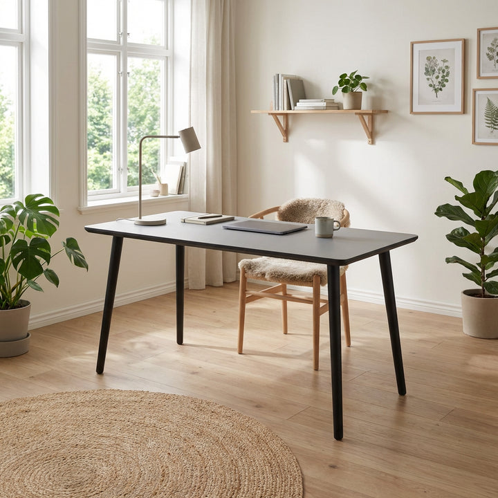 Dash Skrivebord lysegrå højtrykslaminat fire størrelser 120 x 70 cm Lysegrå laminat