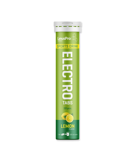 Detaljeret produktbillede af LinusPro Electrolyt tabs Lemon 20 stk på tilbud