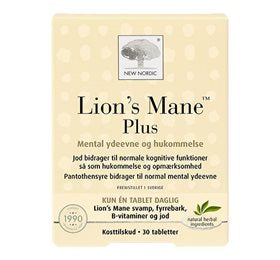 Detaljeret produktbillede af New Nordic Lions Mane Plus 30 tab. på tilbud
