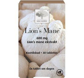 Detaljeret produktbillede af New Nordic Lion's Mane 600 mg. 30 tab. på tilbud