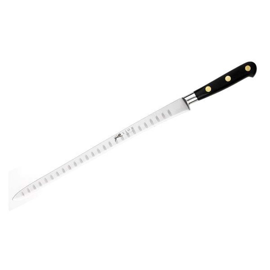 Produktbillede af Lion Sabatier Ideal Laksekniv med luftskær 30 cm Stål/Sort i premium kvalitet