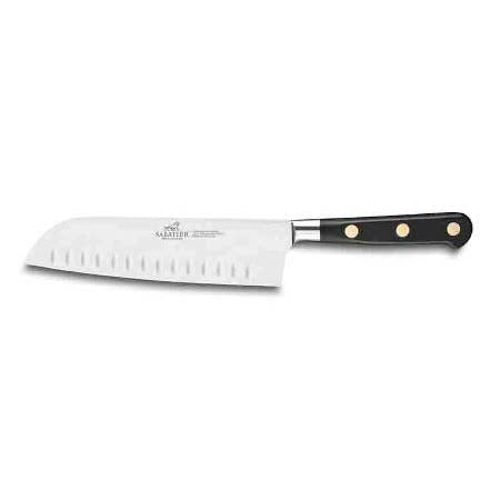 Produktbillede af Lion Sabatier Ideal Santokukniv 18 cm Stål/Sort i premium kvalitet