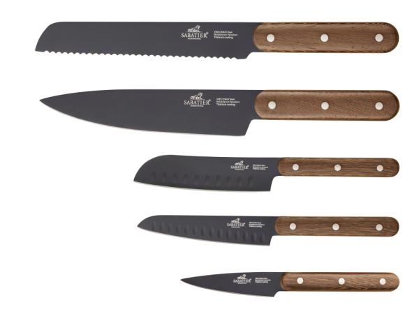 Produktbillede af Lion Sabatier International Phenix Walnut Knivsæt 5 dele Sort/Træ i premium kvalitet