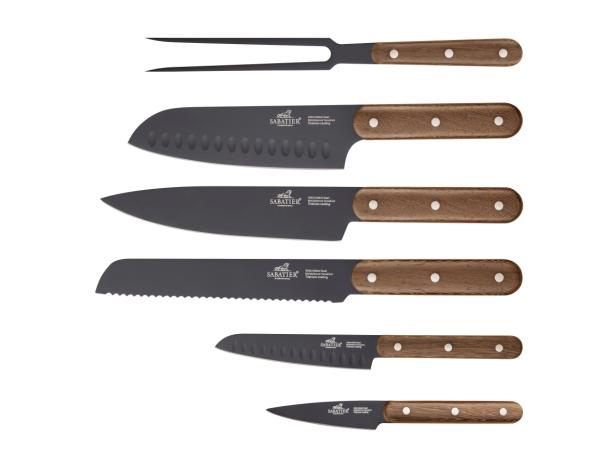 Produktbillede af Lion Sabatier International Phenix Walnut Knivsæt 6 dele Sort/Træ i premium kvalitet