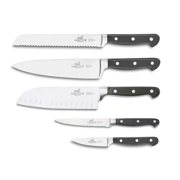Produktbillede af Lion Sabatier International Pluton Knivsæt 5 dele Stål/Sort i premium kvalitet
