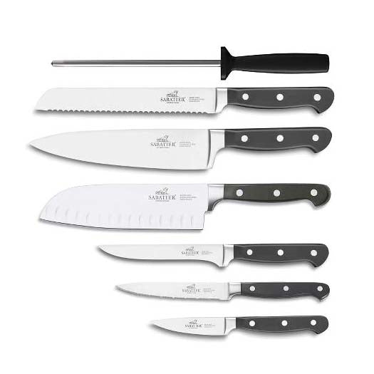 Produktbillede af Lion Sabatier International Pluton Knivsæt 7 dele Stål/Sort i premium kvalitet