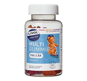 Detaljeret produktbillede af Livol Multi gummies med hindbær- appelsin- og blåbærsmag 75 gummies. på tilbud