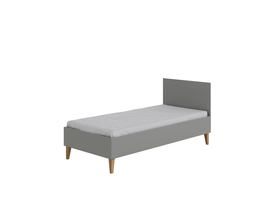 Kubi juniorseng inkl. lamelbund uden madras grå spånplade og eg 180x80