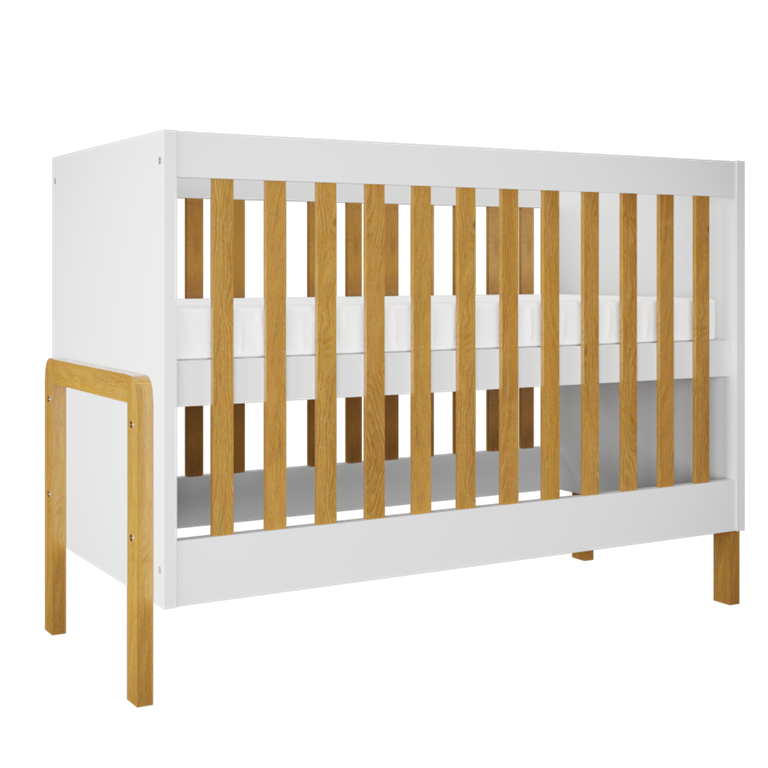 Victor tremmeseng til baby uden madras hvid laminat og natur eg 120x60