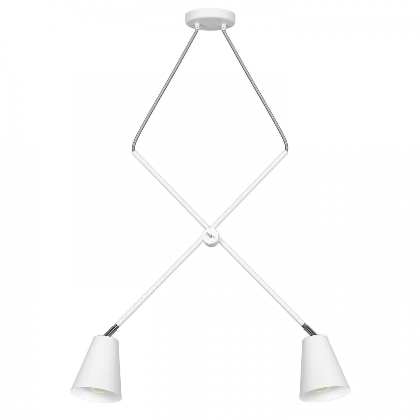 tilbud på Arnold loftlampe i hvid metal med to skærme. Billigt udsalg! Hurtig levering, 1-2 hverdage. Spar op til 55%.